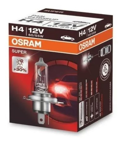 1 Bombillo Osram H4 12v 60/55w Super +30% Aleman En Caja