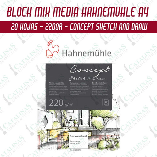 Block Técnica Mixtas Hahnemuhle 220g 20h A4 8878 Microcentro