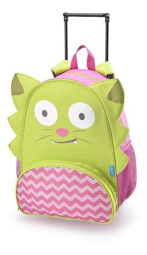 Mochila Infantil Com Rodinhas Gato Multikids Baby Bb275 Cor Verde