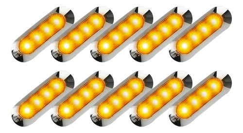 10 Luces Led De Color Ámbar Para Remolque Y Camión, 4 Luces