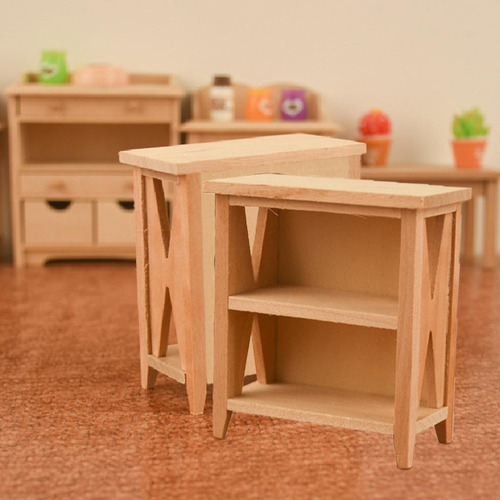 4 X 1/12 Casa De Muñecas De Madera Estante De