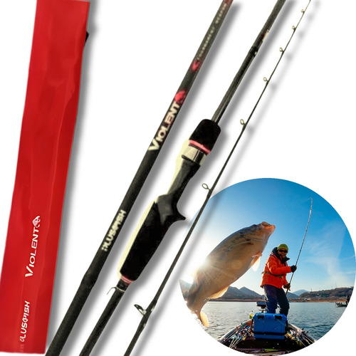Vara De Pescar Plusfish Violent P/carretilha 1,68m 8-17lb Cor Preto