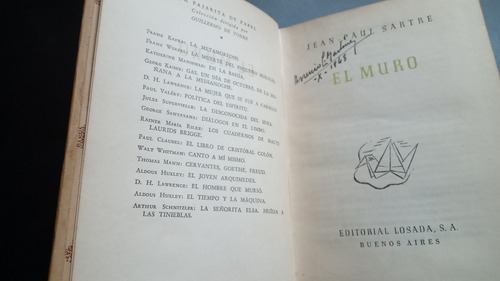 El Muro Jean Paul Sartre Editorial Losada 1948 (Usado)