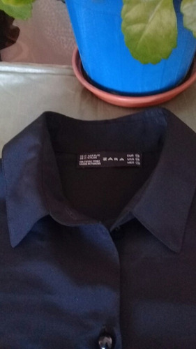 Imagen 4 de 6 de Camisa Para Dama -zara- Talle M - Color Negro.