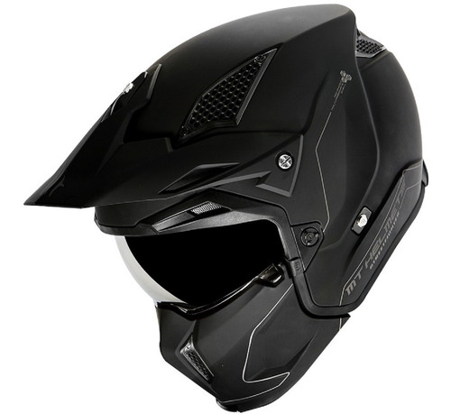 Casco Mt Street Fighter Twin Black Desmontable Doble Visor