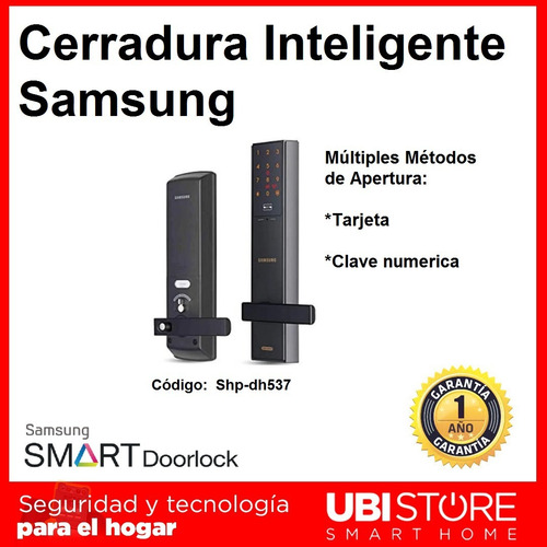 Imagen 4 de 9 de Cerradura Clave Numerica Y Tarjeta Samsung Shp-dh537