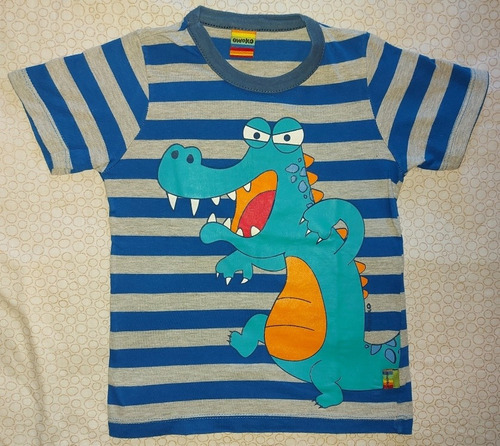 Remera Azul/gris Owoko Talle 4 A 5 Años