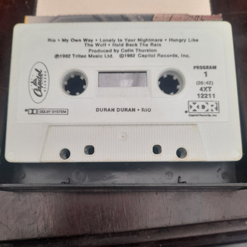 Imagem 4 de 8 de Fita Cassete K7 Duran Duran Rio Original Bizz Malt 90