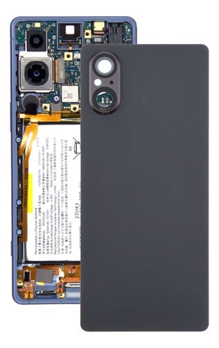 Tampa Traseira De Bateria Preta Para Sony Xperia 5 V
