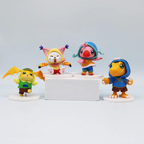 Figuras Digimon Set X8 Agumon Gabumon Patamon Camperas Pvc