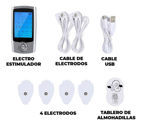 Electro Estimulador Tens Ems 16 Modos Masaje Recargable
