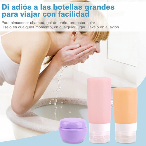 Set Botellas De Viaje Shampoo Rellenable Avion Aseo Personal