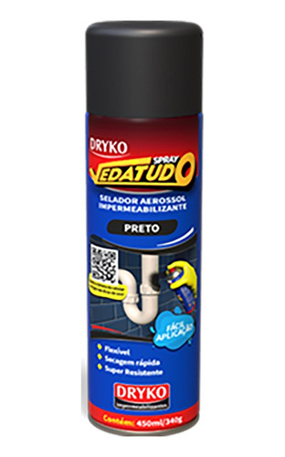 Dryko Spray Sellador Impermeabilizante  Vedatudo Negro 400ml
