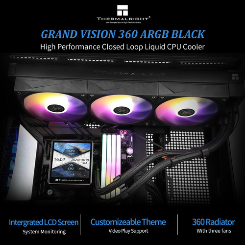 Cpu Aio Cooler Thermalright Grand Vision 360 Argb Negro