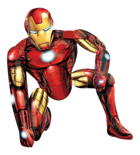 Globo 3d Metalizado Ironman 55x63cm Super Heroe