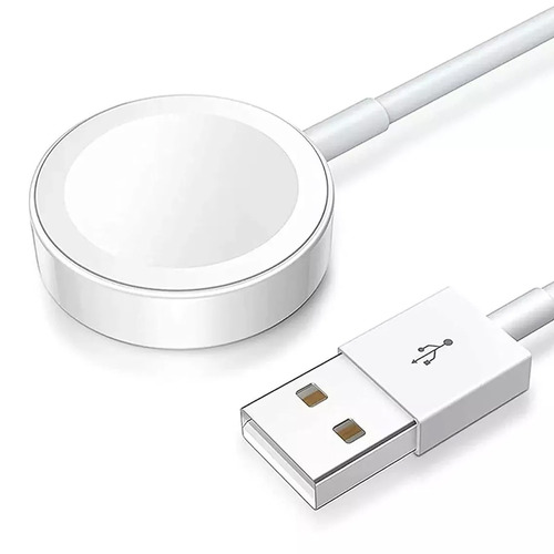 Cable Usb De Carga Magnetica genérico compatible con Apple Watch inducción cargador 1 metro conexión universal USB cargador reloj inteligente calidad protección para sobrecarga para watch se Blanco