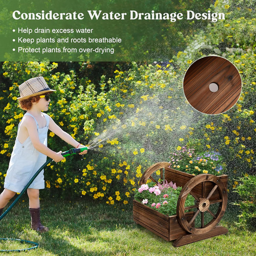 Jardinera De Madera Con Ruedas, Maceta Decorativa Para Flore