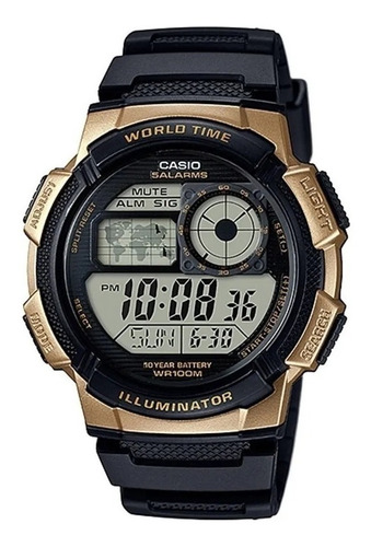 Casio World Time Ae-1000w 5 Alarmas Chrono Timer 
