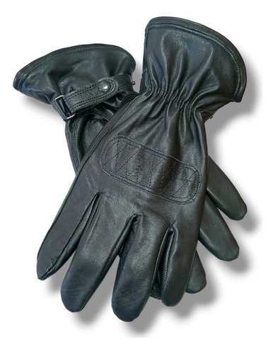 Guantes Cuero Forrados Polar Frio Invierno Conducir Motos 