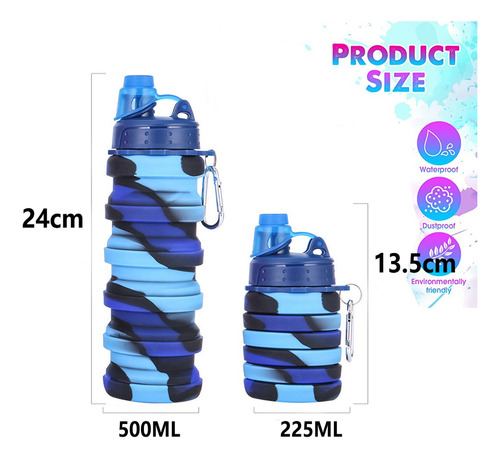 Taza De Agua Plegable De Silicona 500ml Viajes Al Aire Libre