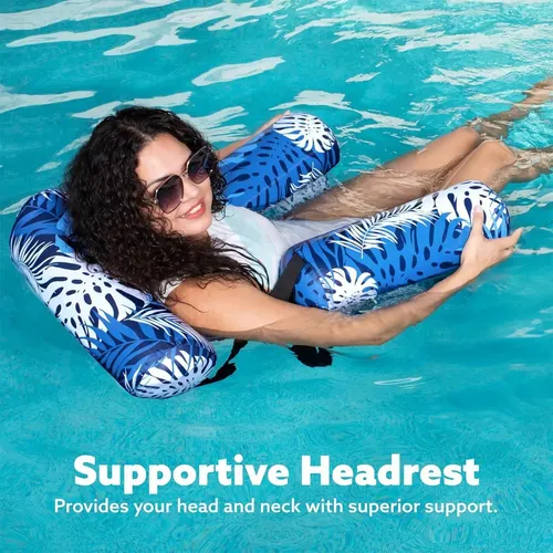 Silla Flotante Inflable Para Piscina – Hamaca De Agua Con Respaldo Y Reposabrazos, Hecha De PVC Y Nailon, Soporta 100 Kg, Ideal Para Playa, Lago Y Piscina