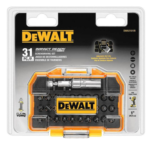 Juego De Puntas De Destornillador Dewalt 31pzs Dwax101ir Xtr