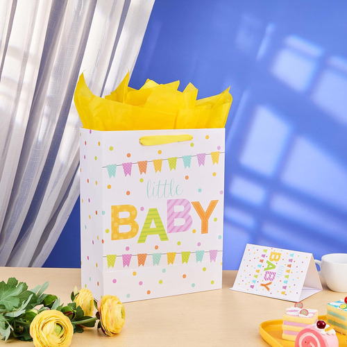 Suncolor Bolsa De Regalo Grande De 13 Pulgadas Para Baby Sho