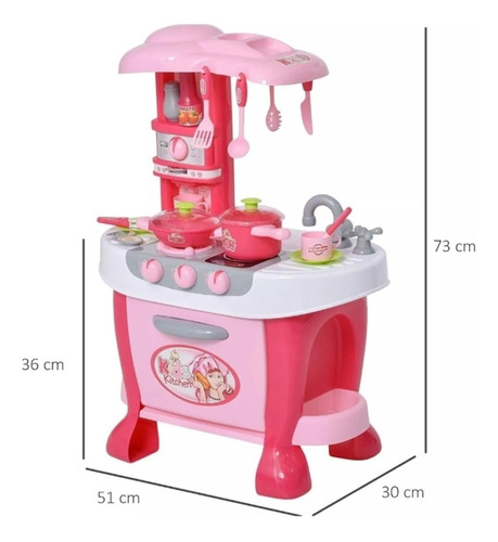 Cocina Juguete Para Niñas Con Luces Y Sonidos Alto 73cm