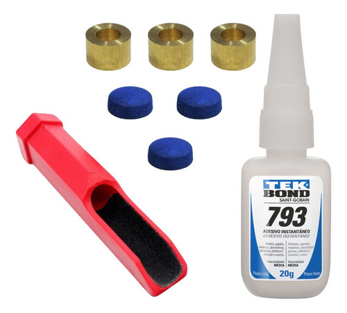 Kit Reparador De Taco 3 Solas Master + Ajustador + Tek Bond Cor Natural