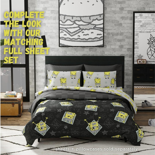 Franco Collectibles Bob Esponja Ropa De Cama Edredón De Y