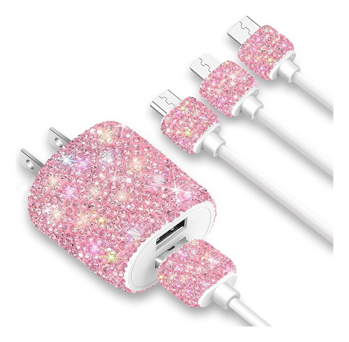 Cargador De Pared Usb Brillante Con Cable De Carga, Bloqueo