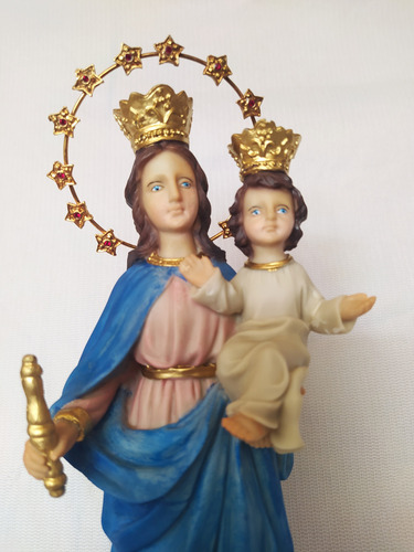 Imagem Nossa Senhora Auxiliadora Maria 30 Resina Aro Pedras