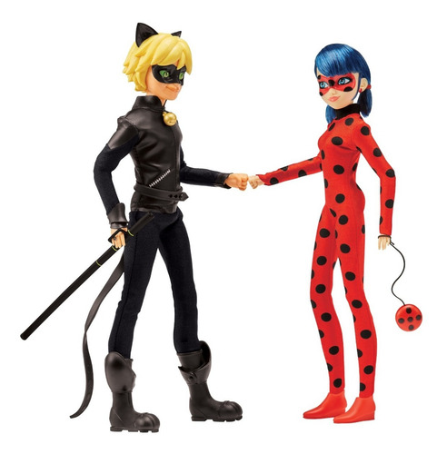 Imagen 2 de 4 de Miraculous Ladybug & Cat Noir Pack De 2 Muñecas