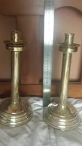 Comprar Antiguos Candelabros De Una Vela En Bronce-tienda Propia
