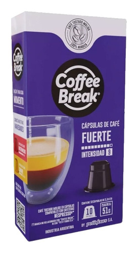 Capsulas Nespresso Coffee Break Fuerte X 10 Unidades
