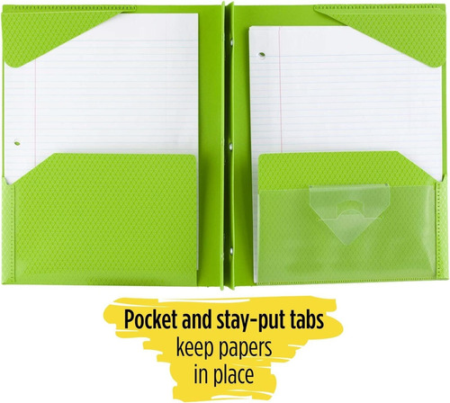 Five Star 2-pocket Folder, Stay-put Folder, Plastic Colored