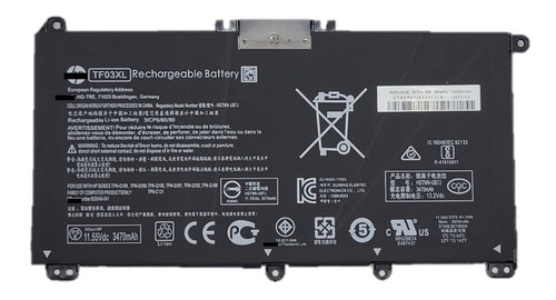 Batería Tf03xl Para Laptop Hp ® 11.5v 41.9wh 3470mah