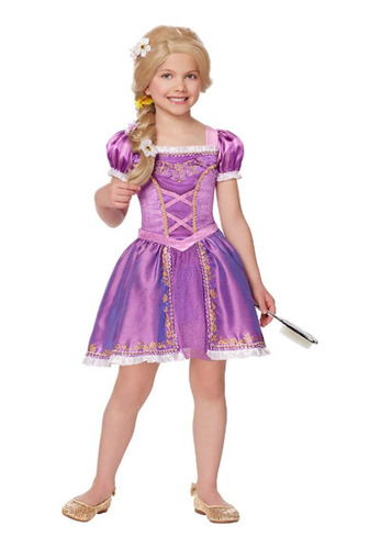 Disney Princess, Tangled/enredados, Disfraz/cosplay Rapunzel Vestido Corto, Niña Pequeña