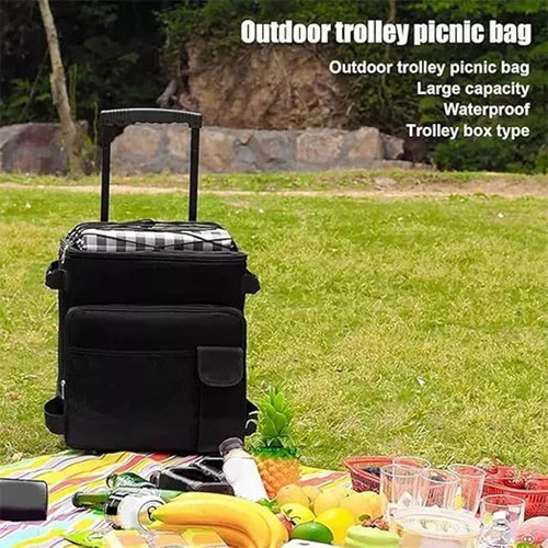 Mochila Hielera Con Ruedas Bolsa Térmica Portatil 43l