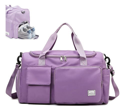 Maleta Bolsas De Viaje Deportiva Maleta Gym Viaje Mochila Color Violeta