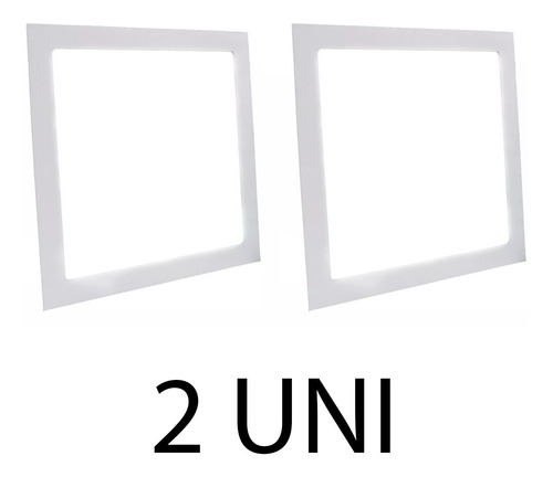 Kit 2 Painel Plafon Led 18w Quadrado Embutir Branco Frio