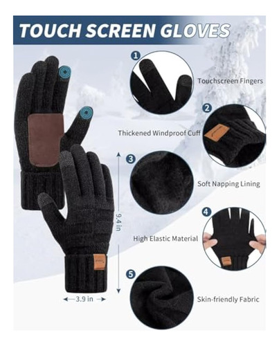 Mens Hat Scarf And Gloves Set Winter, Thermal