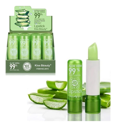 Lápiz Labial Hidratante Aloe Lipistick Color Changer, 7 Unid