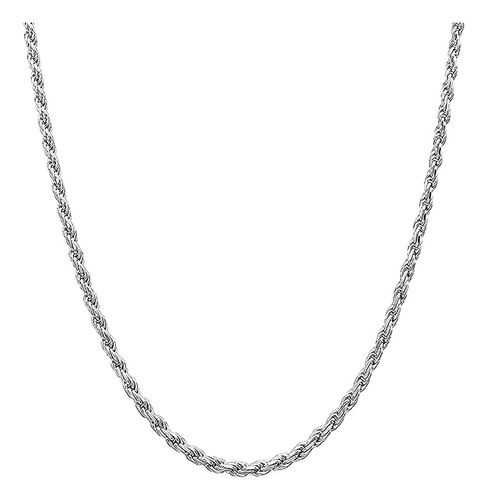 Collar De Cadena Savlano De Plata De Ley 925 De 2 Mm Con Cue
