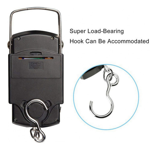 1 Báscula De Viaje De 50 Kg, Báscula De Pesca Digital Sin Ba