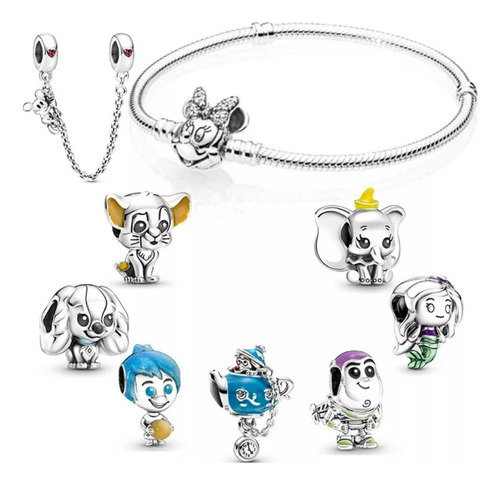 Pulsera Charm Broche Mimi Dumbo Buzz Sirenita Reina Rey Leon