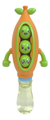 Burbujero Con Caritas 2 En 1 20cm Color naranja y verde