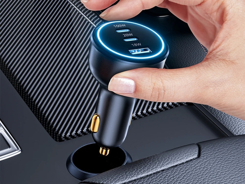 Carregador Veicular Pd 138w Laptops,notebooks,smartphones Cor Preto