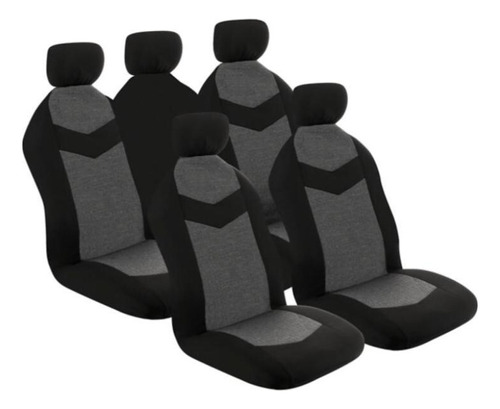Cubre Asiento Tela Negro Y Gris At Volvo Xc70 D5 Awd