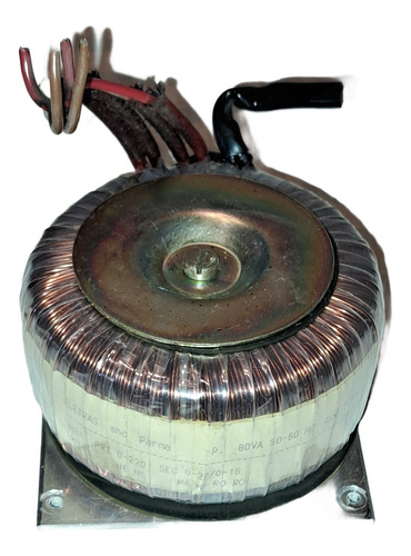 Transformador Toroidal Italiano, 80va, Secundario 16v Y 22v